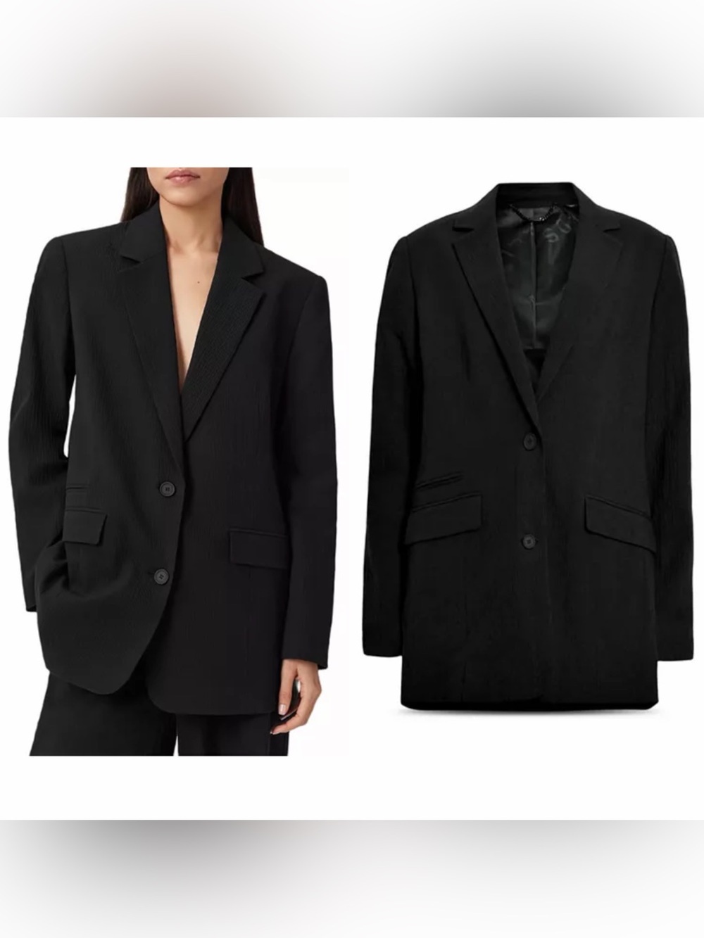 ALLSAINTS Essen Blazer Jacket Women’s Black Sz 8 NWT $429